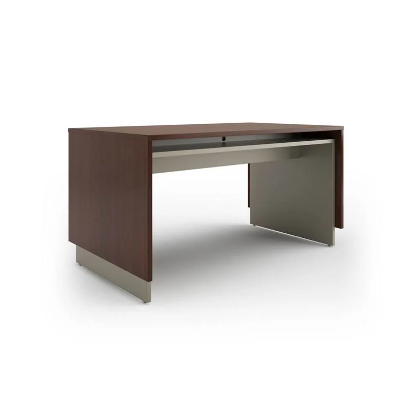 Counter Table Dark walnut counter table, three-quarter view