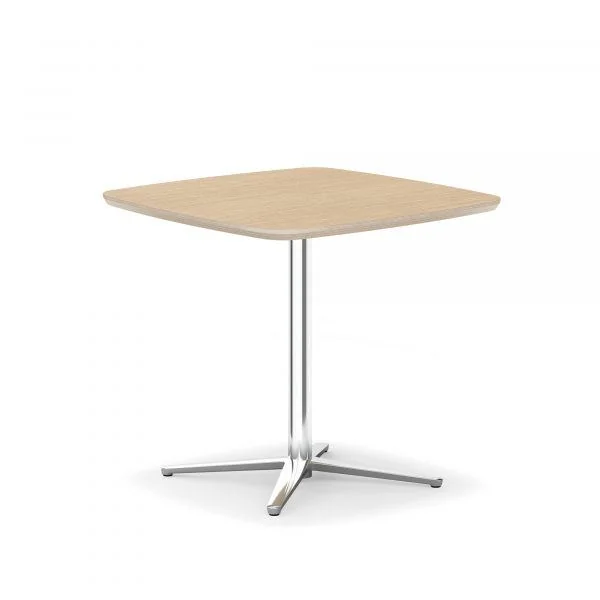 Café Table Square light wood café table on a polished four-star base