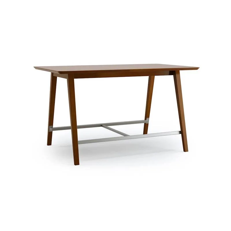 Bar-Height Table Walnut bar-height table with a footrest