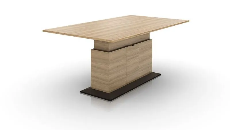 Adjustable Meeting Table Light wood height-adjustable meeting table