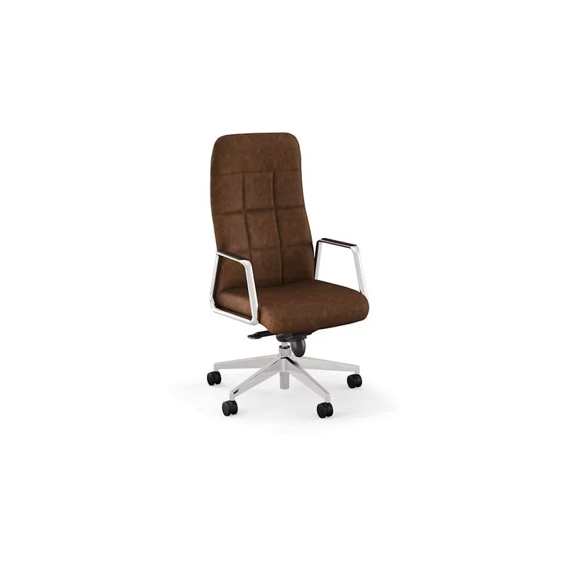 Executive Chair Brown quilted mid-back executive chair