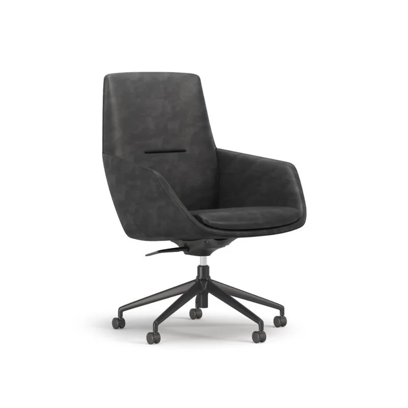 Executive Chair Charcoal upholstered executive chair with wingback shell