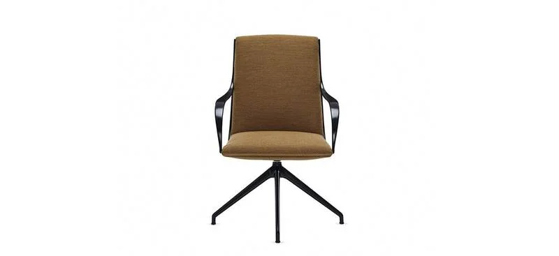 Conference Chair Tan conference chair on four-star base, front view