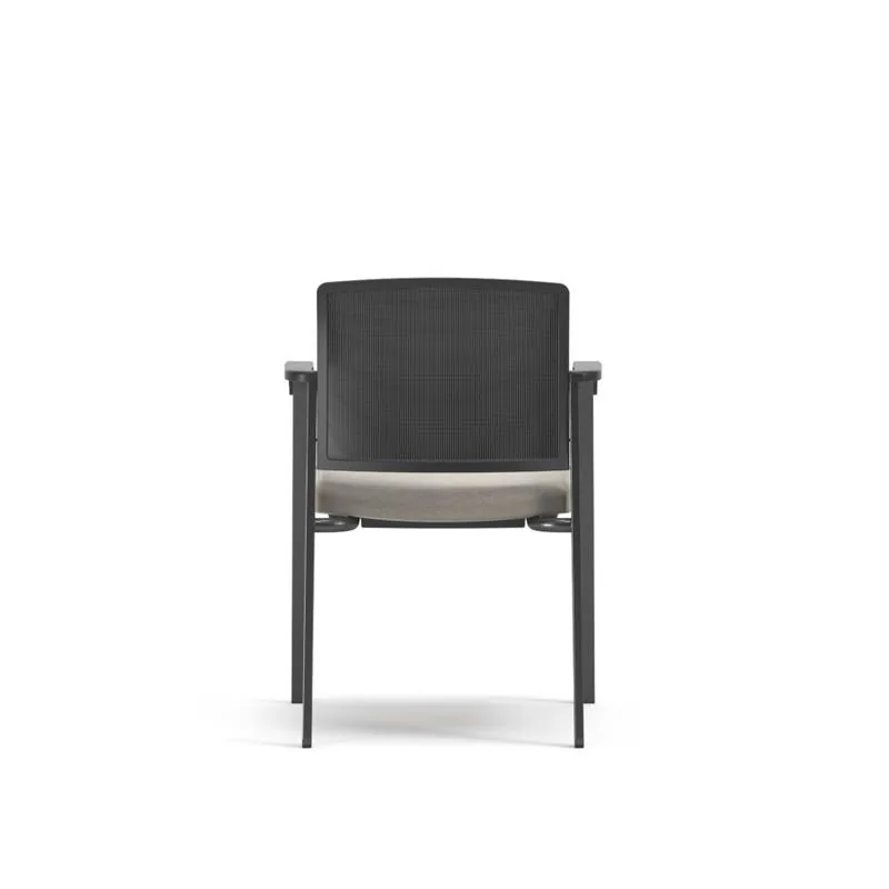 Charcoal mesh-back guest armchair