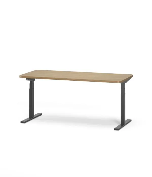 Sit-Stand Desk Sit-stand desk with wood top and black base