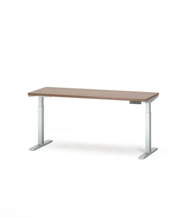 Sit-Stand Desk Sit-stand desk with wood top and white base