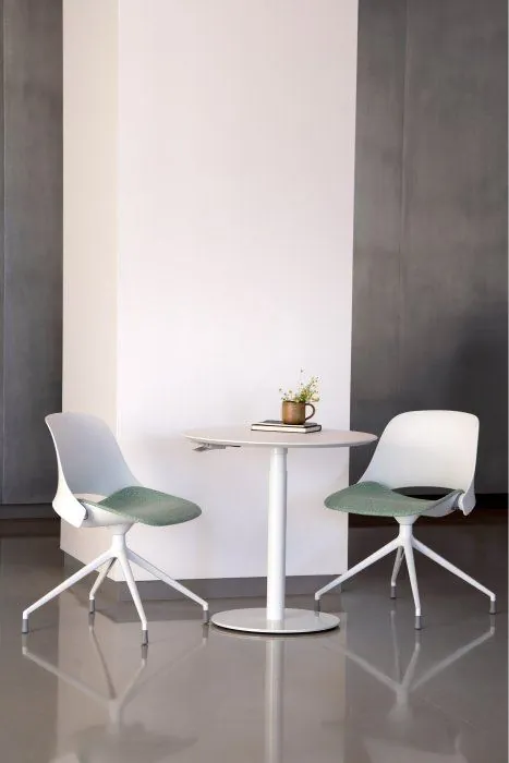 Adjustable Café Table Small adjustable round table with two chairs