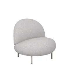 Light gray bouclé lounge chair on slim legs