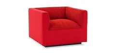 Red upholstered club armchair