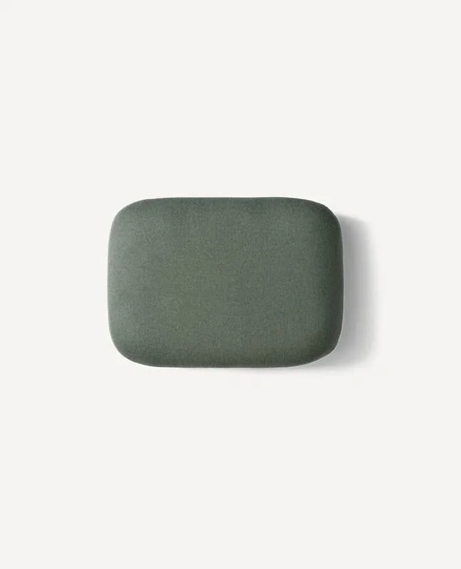 Sage green upholstered pouf