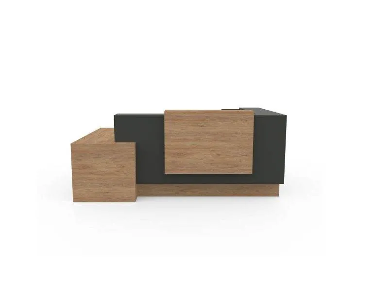Reception Desk Black and wood two-tone reception desk