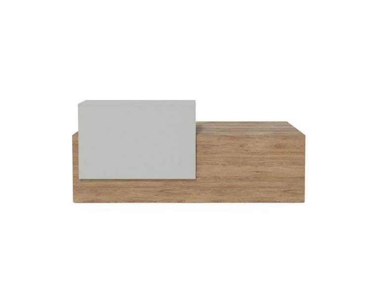 Reception Desk Compact wood reception desk with white transaction top