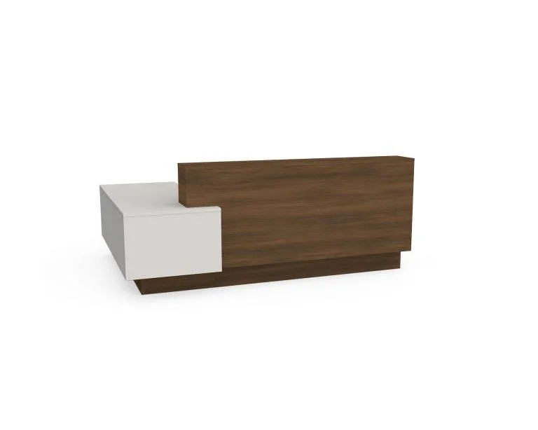 Reception Desk Walnut and white reception desk