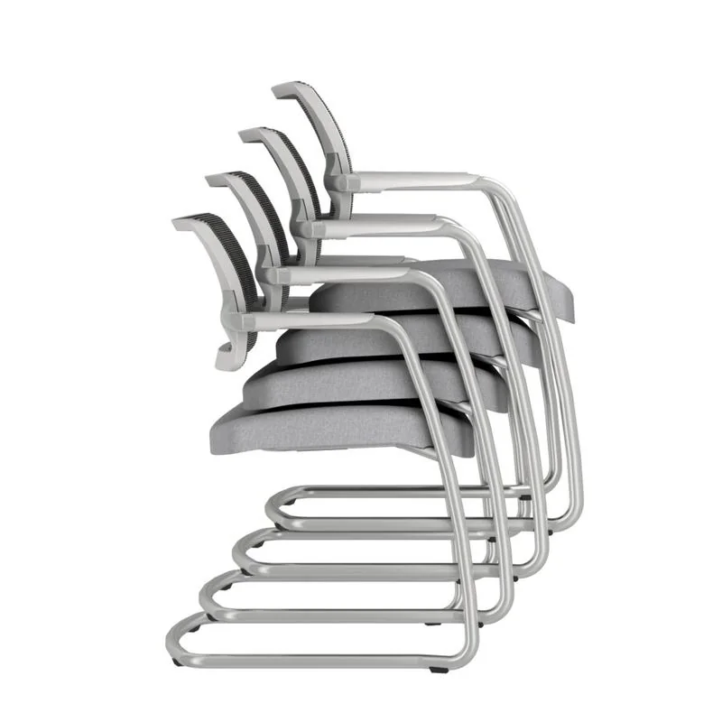 Stacking Chairs Gray cantilever stacking chairs shown stacked