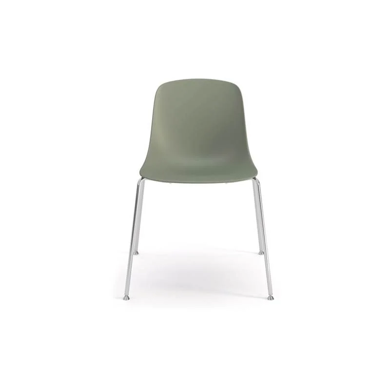 Stacking Chair Sage poly shell stacking chair on chrome legs