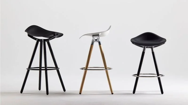 Backless Stools Backless bar stools in black and white