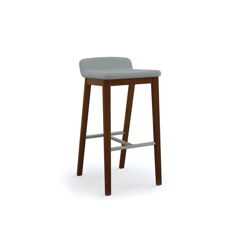 Bar Stool Gray seat bar stool with dark walnut frame