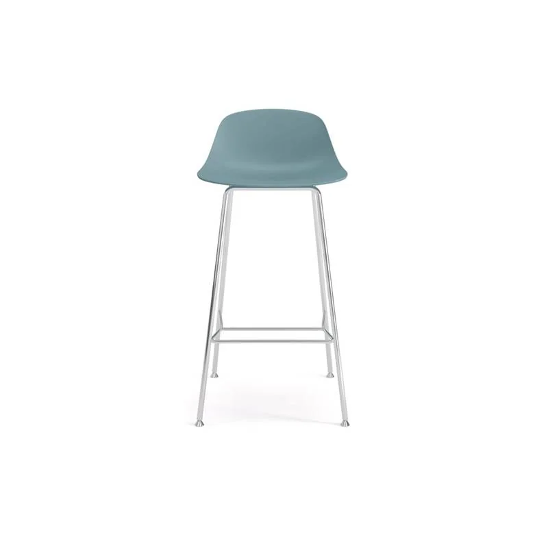 Counter Stool Teal backless shell counter stool on chrome legs