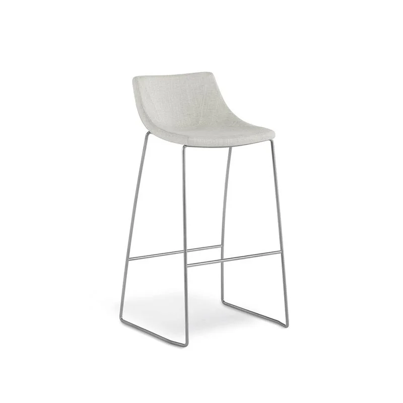 Bar Stool White shell bar stool on sled base