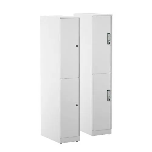 White two-tier tall lockers