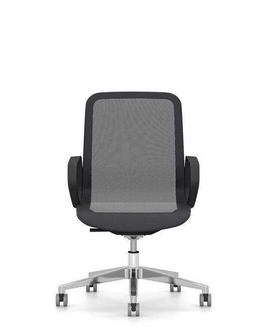 Mesh Task Chair Black mesh mid-back task chair on polished base
