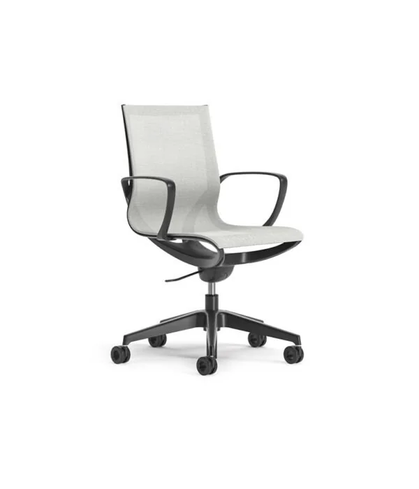 Mesh Task Chair Light mesh task chair with black arms and base