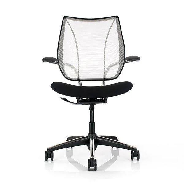 Ergonomic Mesh Chair White curved mesh-back task chair with black seat