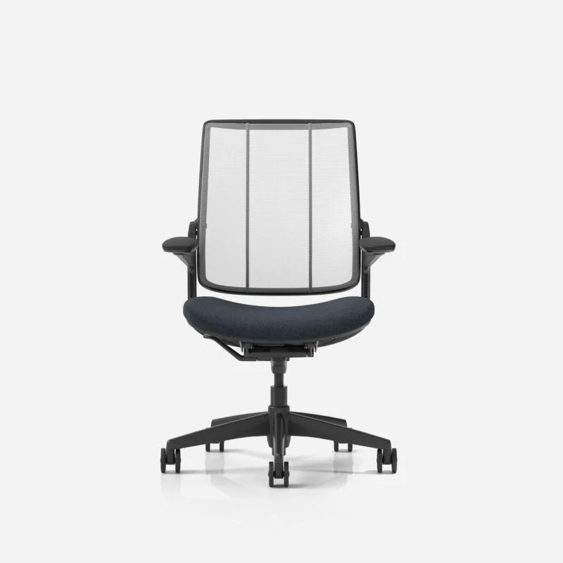 Ergonomic Mesh Chair White mesh-back task chair with black seat and base