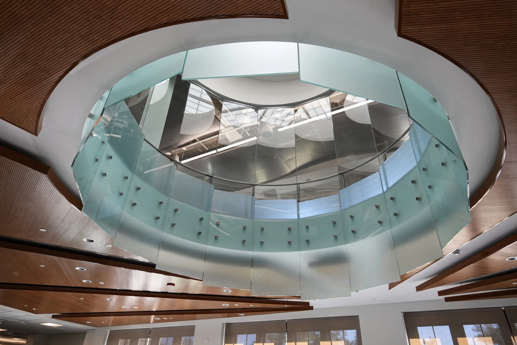 Blair Academy — Metal & Glass · Custom glass ceiling feature