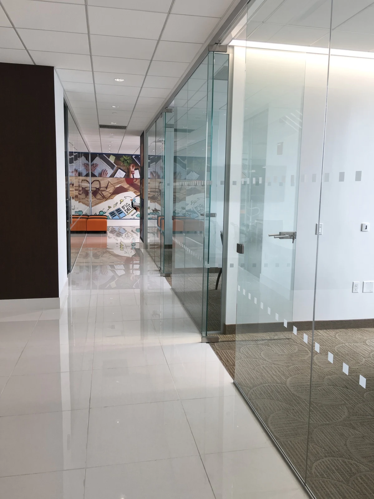 Office corridor — Glass walls · Office glass fronts