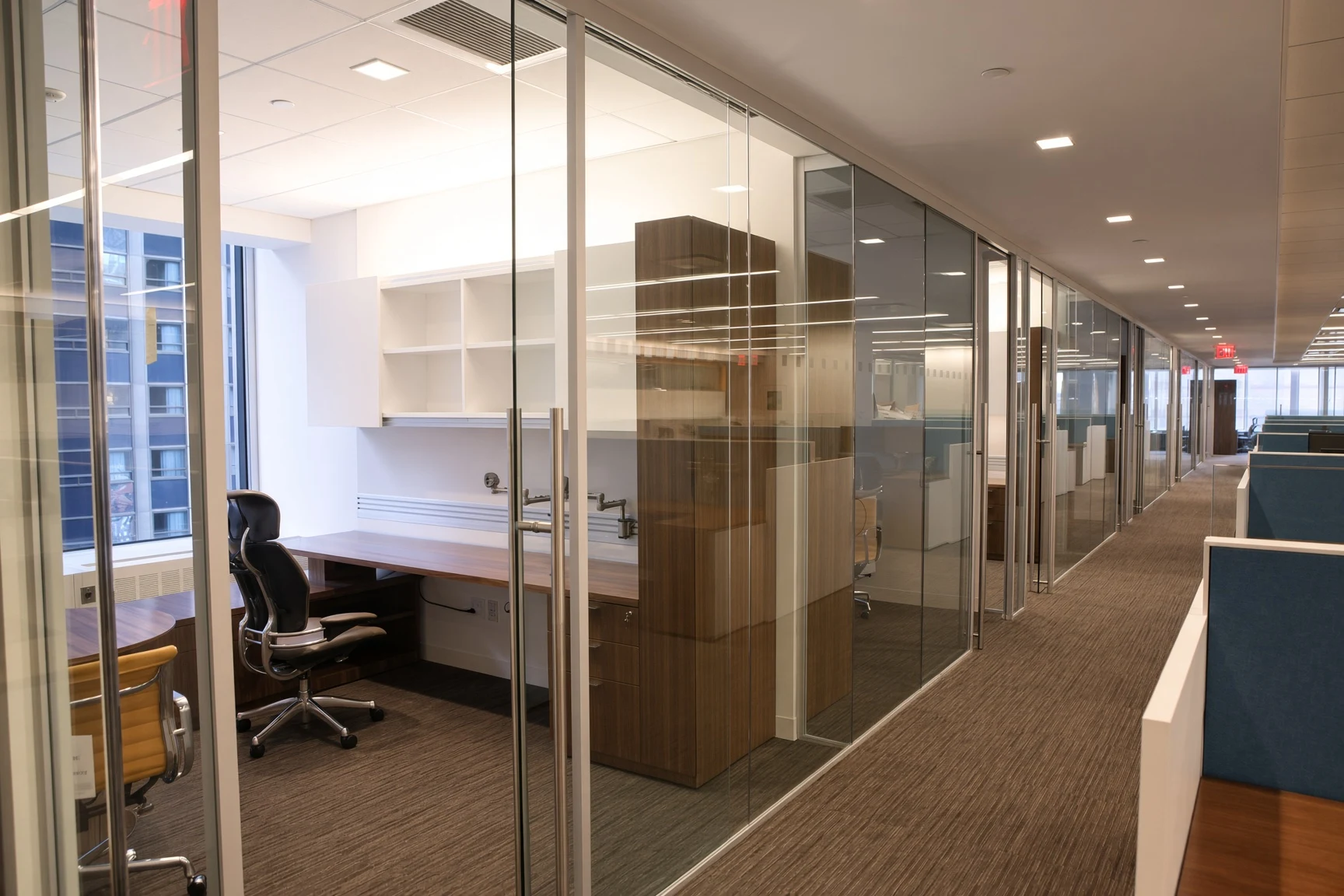 Corporate office — Glass & Furniture · Office glass fronts & private office furniture